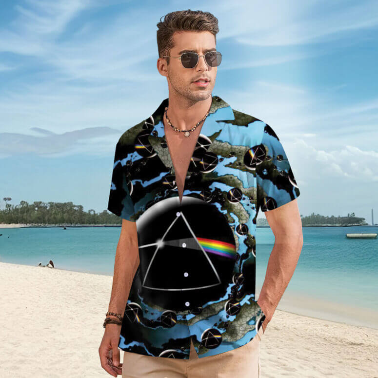 The Dark Side Of The Moon In The Wall Art Hawaiian Pink Floyd Shirt