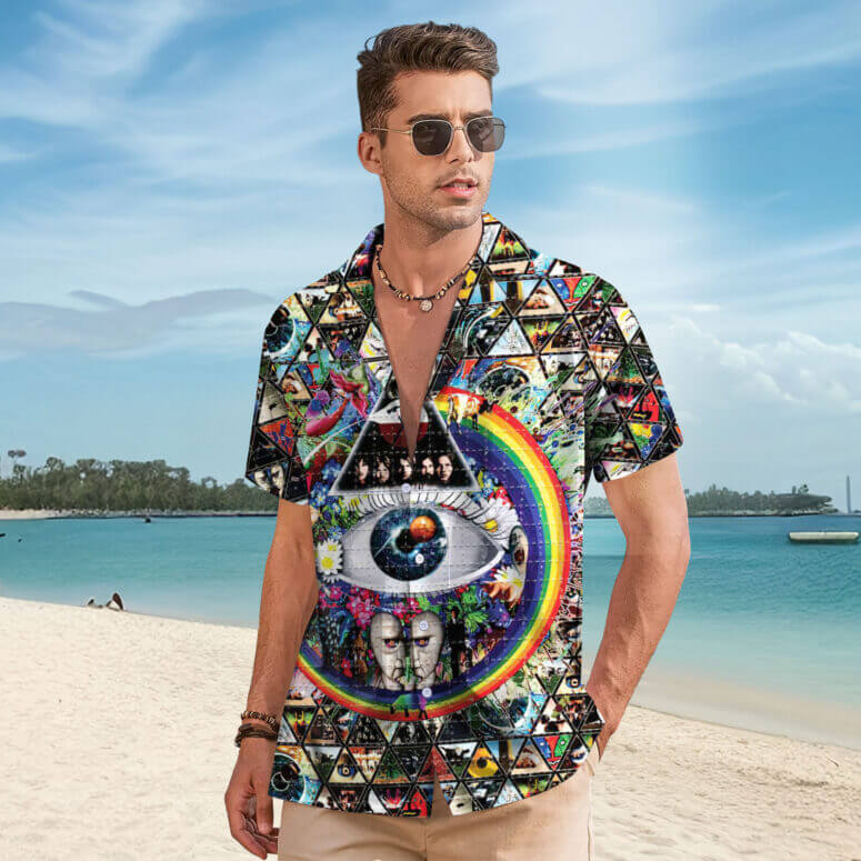 The Dark Side Of The Moon In The Wall Art Hawaiian Pink Floyd Shirt The Dark Side Of The Moon In The Wall Art Hawaiian Pink Floyd Shirt