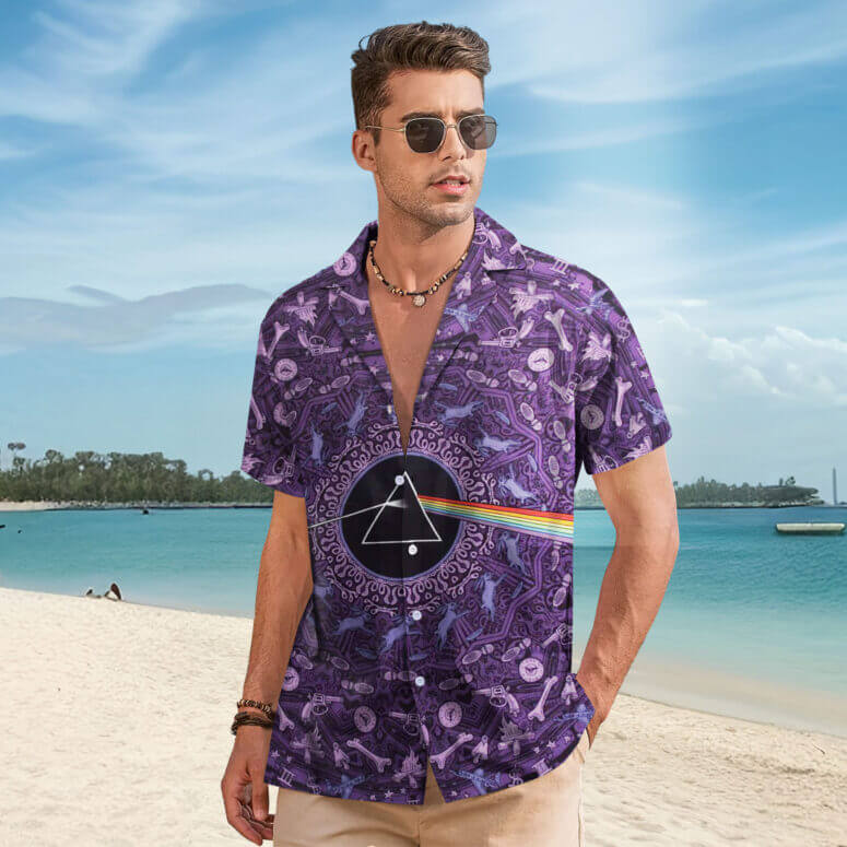 The Dark Side Of The Moon In The Wall Art Hawaiian Pink Floyd Shirt