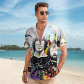 Hawaiian Shirt Man B Pink Floyd Drawing Fan Art Hawaiian Shirt - OtherBrick