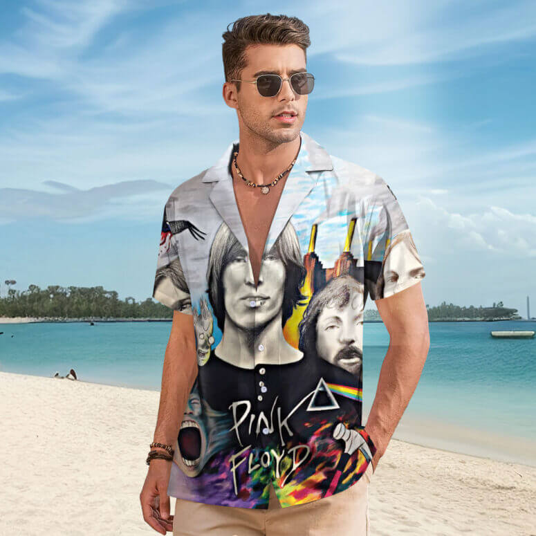 The Dark Side Of The Moon In The Wall Art Hawaiian Pink Floyd Shirt The Dark Side Of The Moon In The Wall Art Hawaiian Pink Floyd Shirt