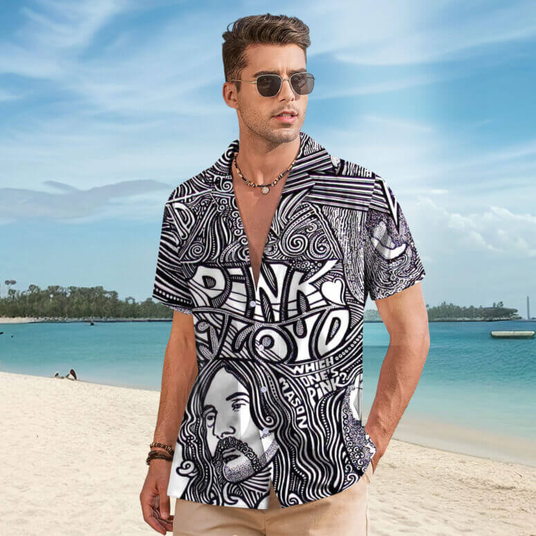 The Dark Side Of The Moon In The Wall Art Hawaiian Pink Floyd Shirt