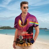 Hawaiian Shirt Man Snoopy Dark Side Of The Moon Eclipse Galaxy Pink Floyd Hawaiian Shirt - OtherBrick