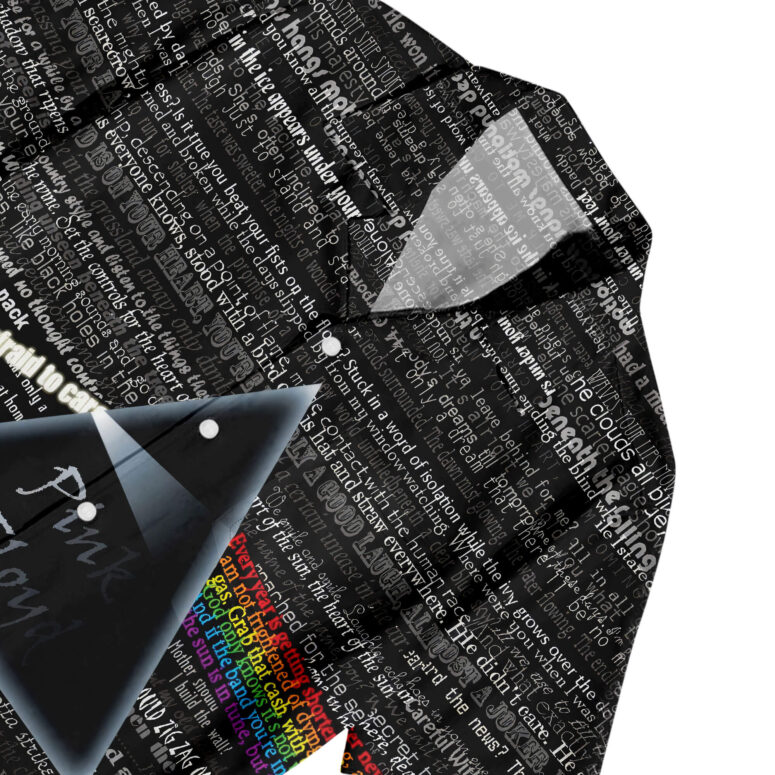 Pink Floyd Lyric Collage Prism Vintage Hawaiian Shirt