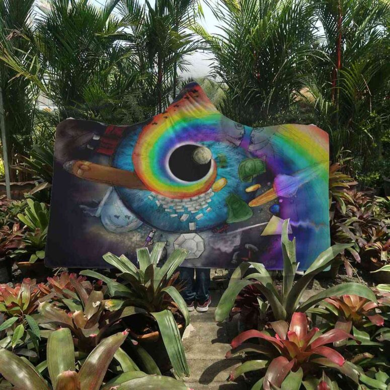 Pink Floyd Album Collage Art Hooded Blanket