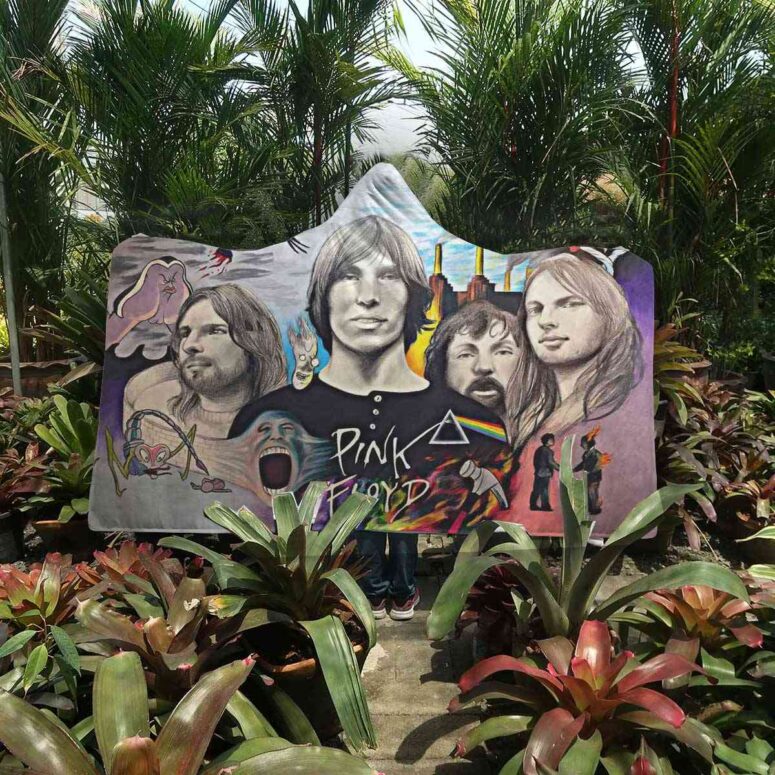 Pink Floyd Drawing Fan Art Hooded Blanket