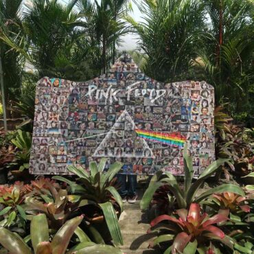 Pink Floyd Photo Mosaic Print Art of All Things Hooded Blanket Pink Floyd Photo Mosaic Print Art of All Things Hooded Blanket