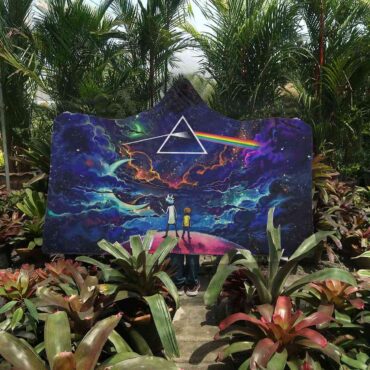 Rick and Morty The Dark Side Of The Moon Pink Floyd Hooded Blanket
