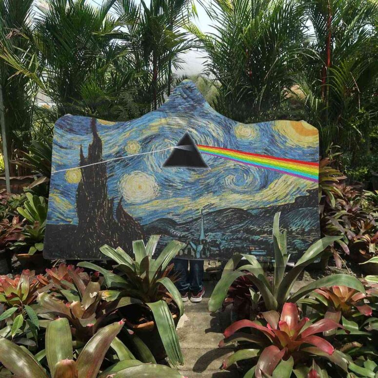 Starry Night Dark Side Of The Moon Van Gogh Pink Floyd Hooded Blanket Starry Night Dark Side Of The Moon Van Gogh Pink Floyd Hooded Blanket