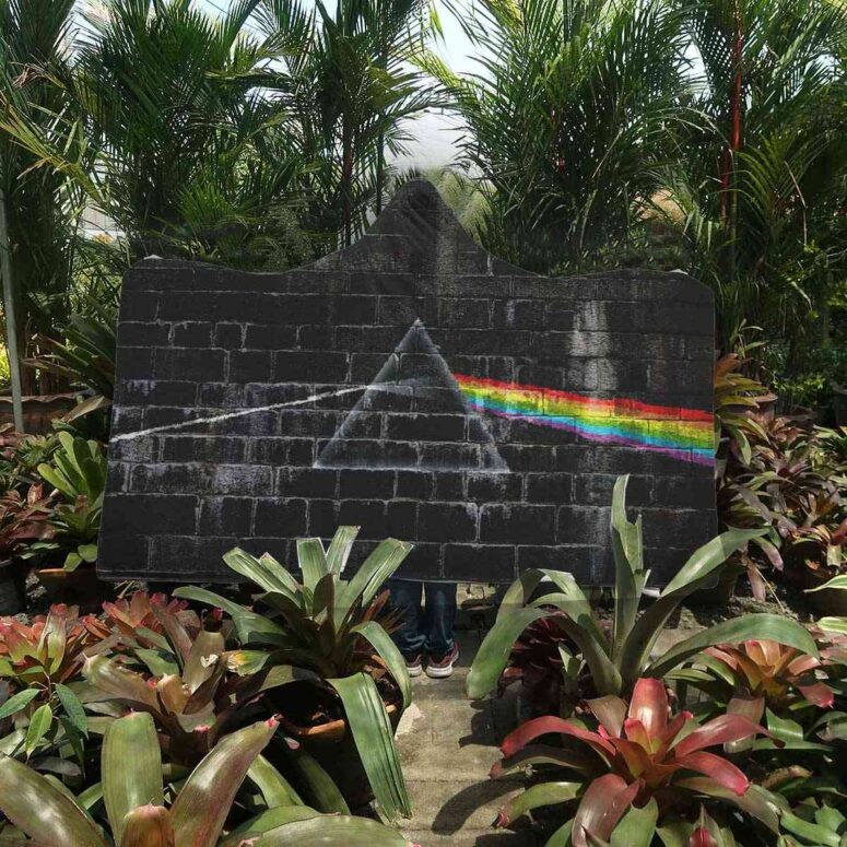 The Dark Side Of The Moon In The Wall Art Pink Floyd Hooded Blanket