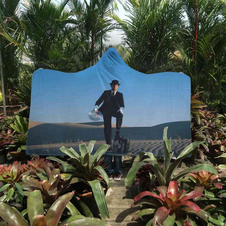 Wish You Were Here Desert Man in Bowler Pink Floyd Hooded Blanket Wish You Were Here Desert Man in Bowler Pink Floyd Hooded Blanket