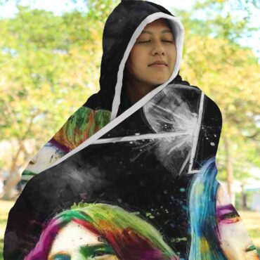 Dark Side Of The Moon Pink Floyd Band Hooded Blanket