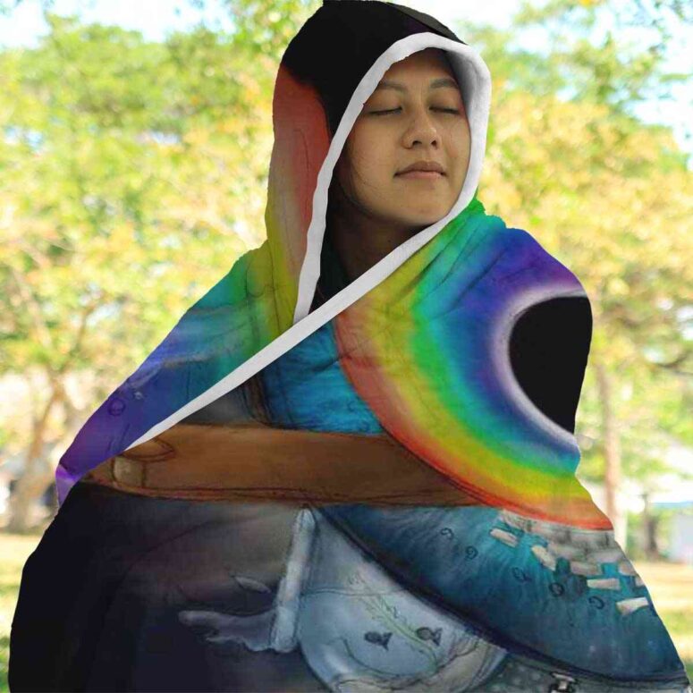 Pink Floyd Album Collage Art Hooded Blanket