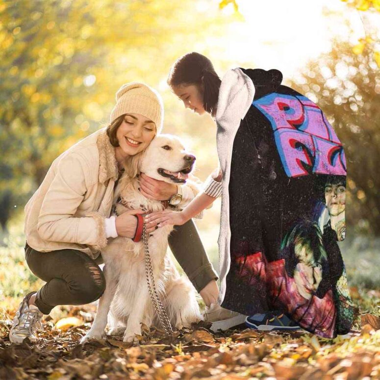 Pink Floyd Psychedelic Art Hooded Blanket Pink Floyd Psychedelic Art Hooded Blanket