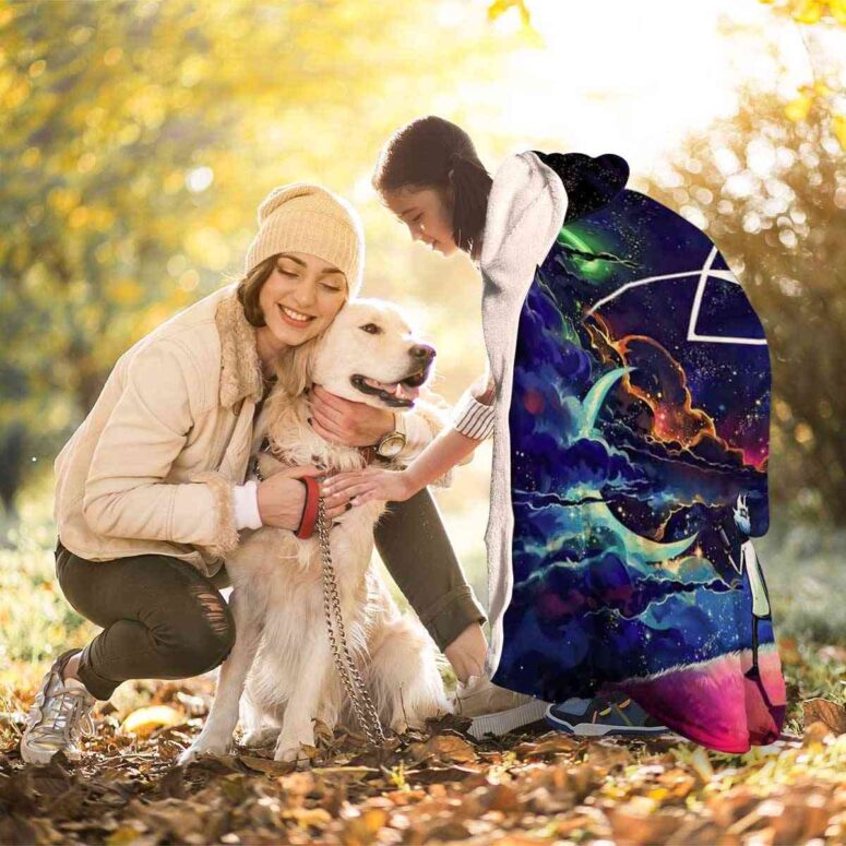 Rick and Morty The Dark Side Of The Moon Pink Floyd Hooded Blanket Rick and Morty The Dark Side Of The Moon Pink Floyd Hooded Blanket