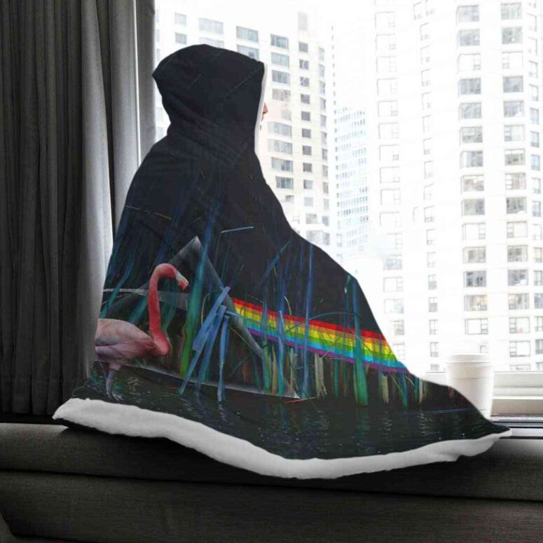 Flamingo DSOTM Pink Floyd Hooded Blanket