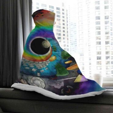 Pink Floyd Album Collage Art Hooded Blanket