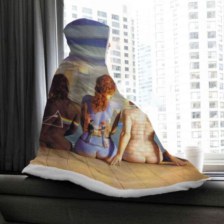 Pink Floyd Back Art Hooded Blanket Pink Floyd Back Art Hooded Blanket