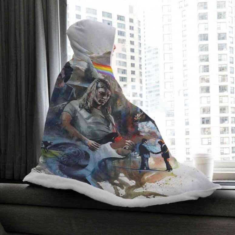 Pink Floyd OilPaint Artwork Limited Edition Hooded Blanket Pink Floyd OilPaint Artwork Limited Edition Hooded Blanket
