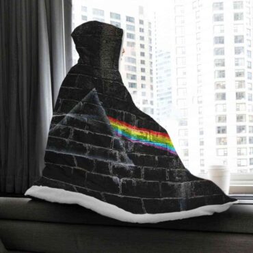 The Dark Side Of The Moon In The Wall Art Pink Floyd Hooded Blanket