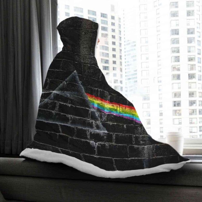 The Dark Side Of The Moon In The Wall Art Pink Floyd Hooded Blanket
