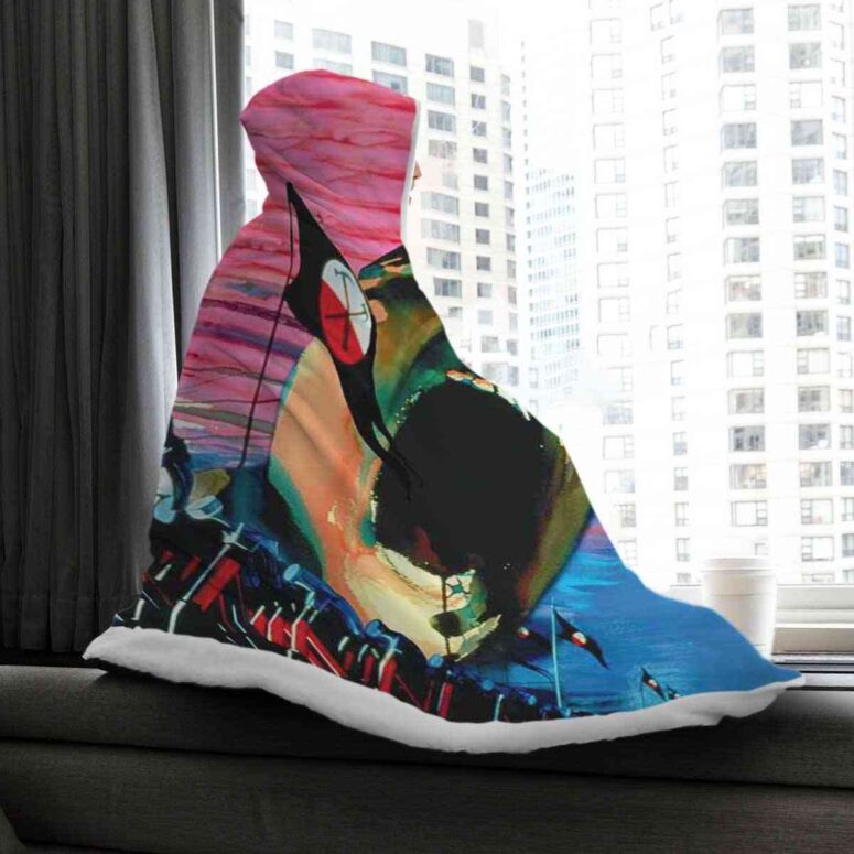 The Wall Hammers and Scream Pink Floyd Hooded Blanket The Wall Hammers and Scream Pink Floyd Hooded Blanket
