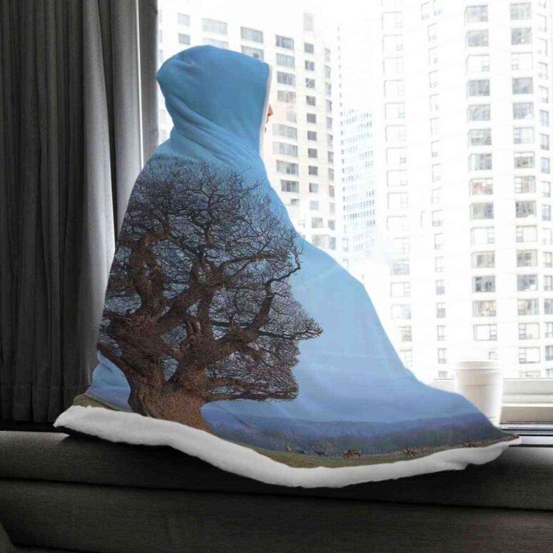 Tree Of Half Life Pink Floyd Hooded Blanket