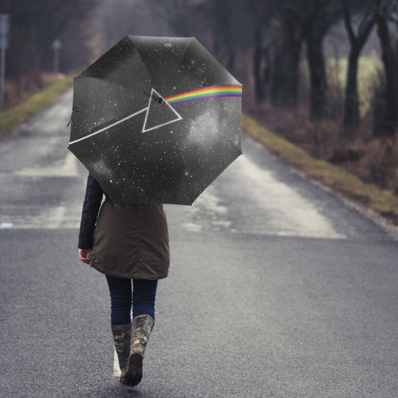 Pink Floyd Umbrella - Dark Side Of The Moon Art Black