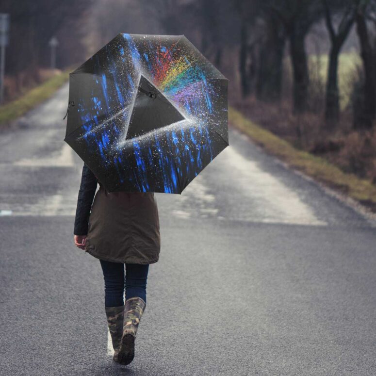 Pink Floyd Umbrella - Dark Side Of Moon Art Blue