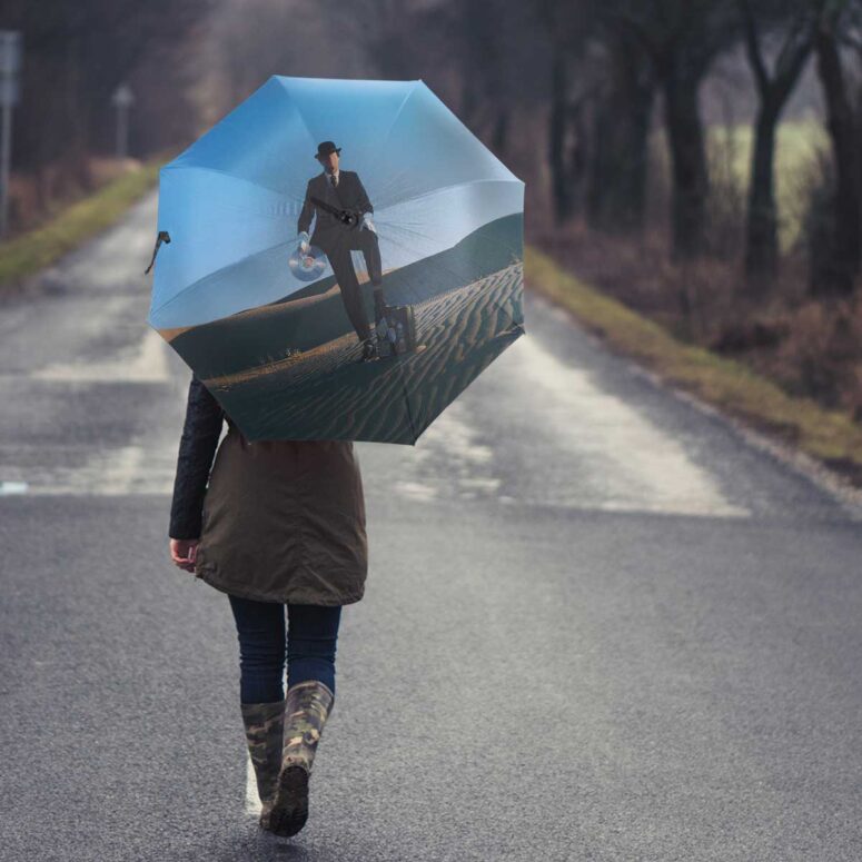 Pink Floyd Umbrella - Wish You Were Here Desert Man in Bowler