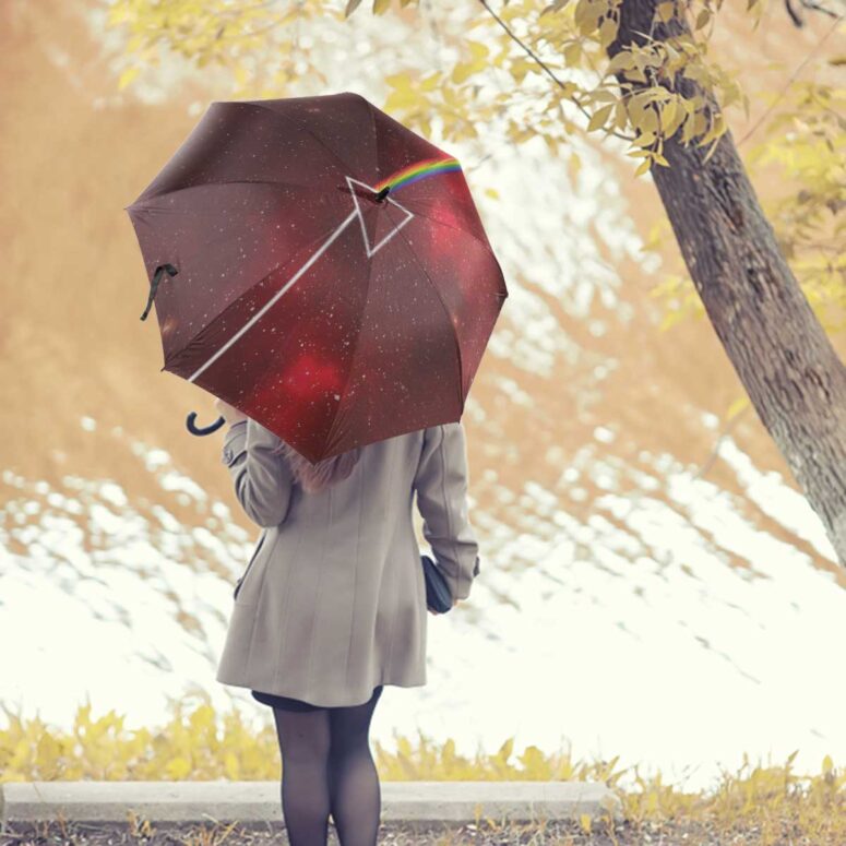 Pink Floyd Umbrella - Dark Side Of The Moon Art Red