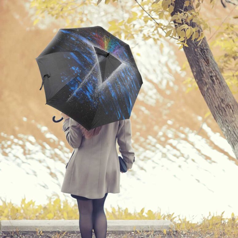 Pink Floyd Umbrella - Dark Side Of Moon Art Blue