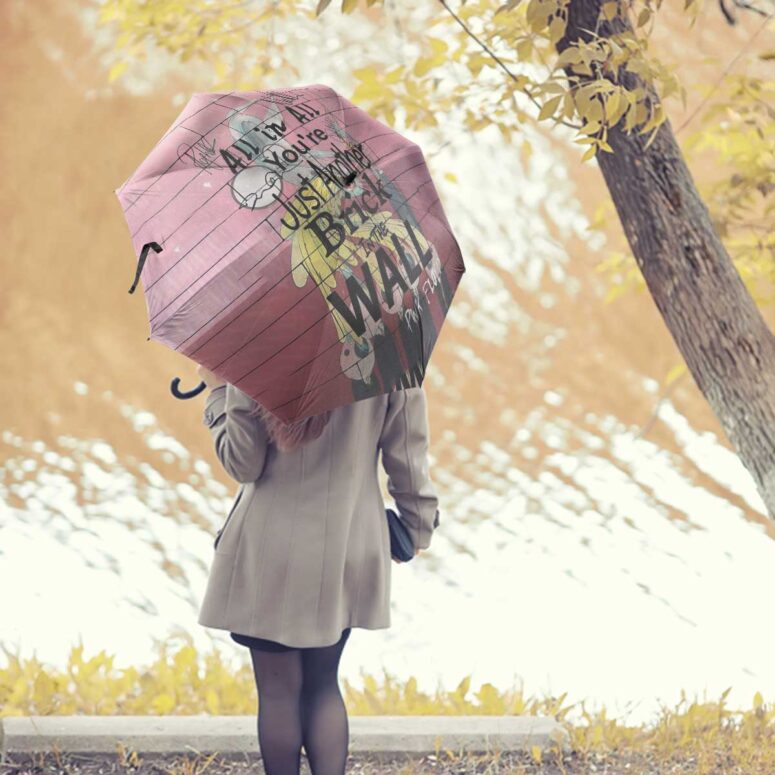 Pink Floyd Umbrella - You Are Just Another Brick In The Wall Signature Pink Floyd Umbrella - You Are Just Another Brick In The Wall Signature