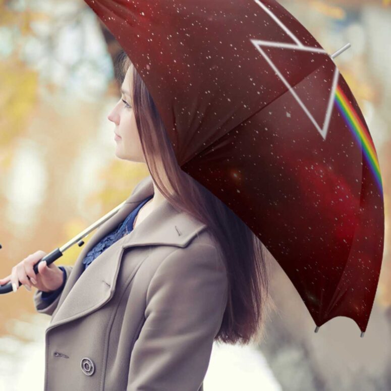 Pink Floyd Umbrella - Dark Side Of The Moon Art Red