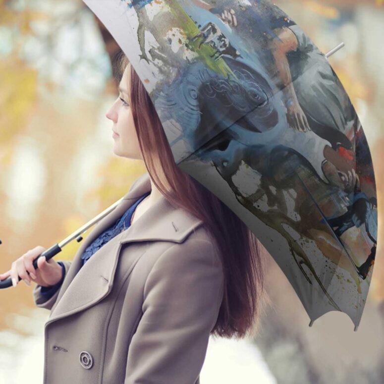 Pink Floyd Umbrella - OilPaint Artwork Limited Edition Pink Floyd Umbrella - OilPaint Artwork Limited Edition