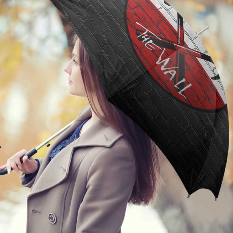 Pink Floyd Umbrella - The Wall Emblem on Brick Background