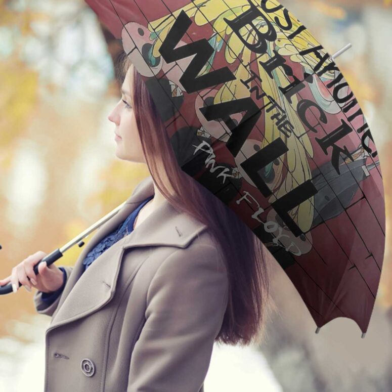 Pink Floyd Umbrella - You Are Just Another Brick In The Wall Signature Pink Floyd Umbrella - You Are Just Another Brick In The Wall Signature