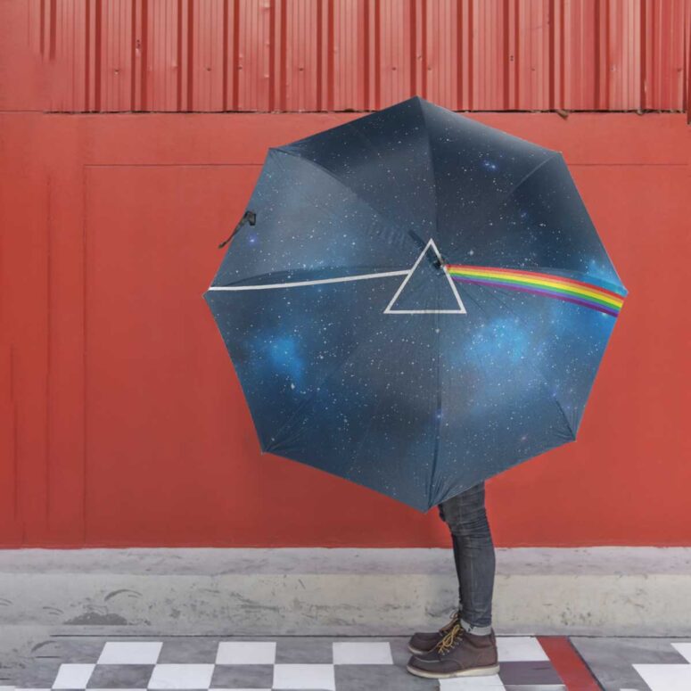 Pink Floyd Umbrella - Dark Side Of The Moon Art Blue Pink Floyd Umbrella - Dark Side Of The Moon Art Blue