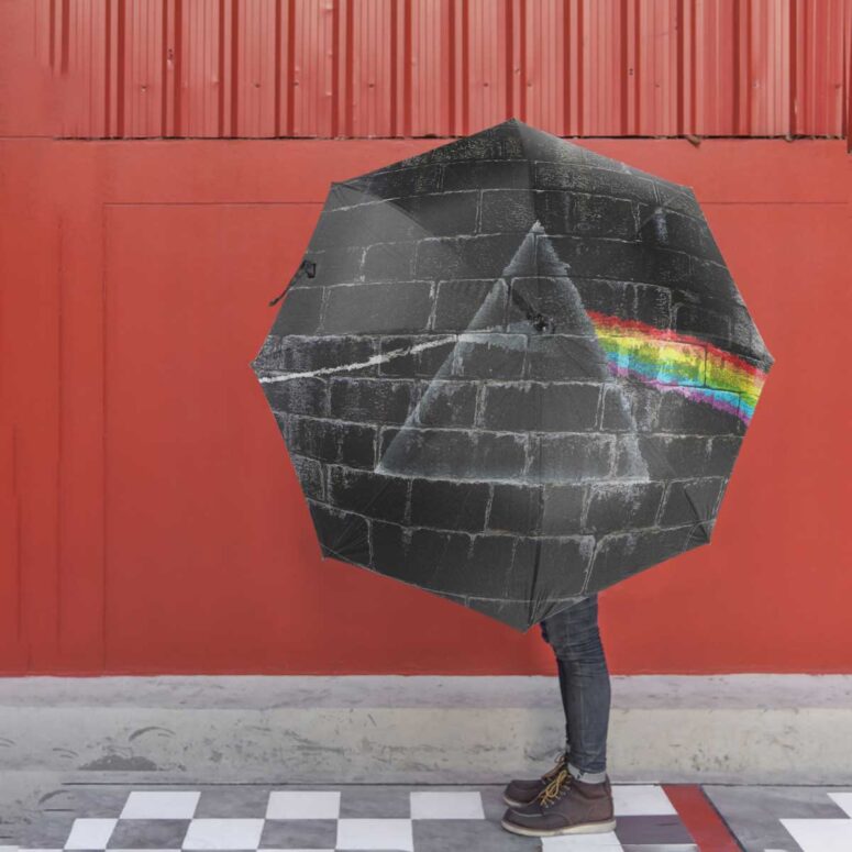 Pink Floyd Umbrella - The Dark Side Of The Moon In The Wall Art Pink Floyd Umbrella - The Dark Side Of The Moon In The Wall Art