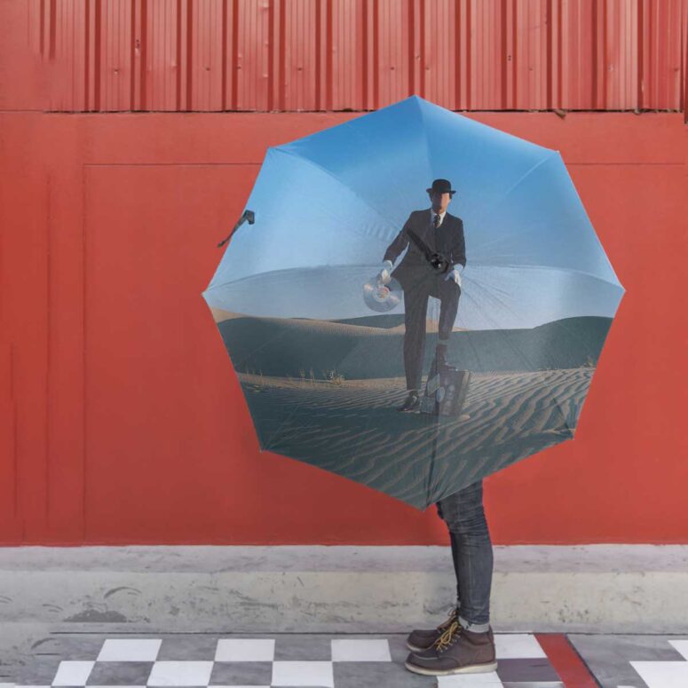 Pink Floyd Umbrella - Wish You Were Here Desert Man in Bowler