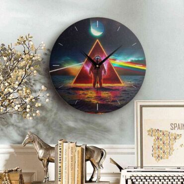 Pink Floyd Wooden Clock - Astronaut Dark Side Of The Moon Pink Floyd Wooden Clock - Astronaut Dark Side Of The Moon