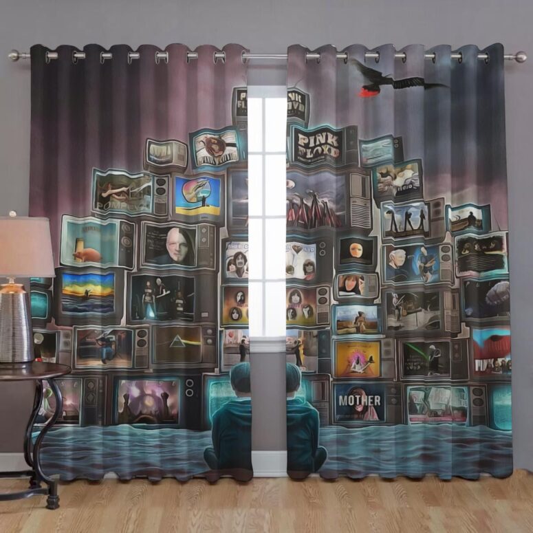 Pink Floyd Window Curtains - Boy Watching Pink Floyd Show