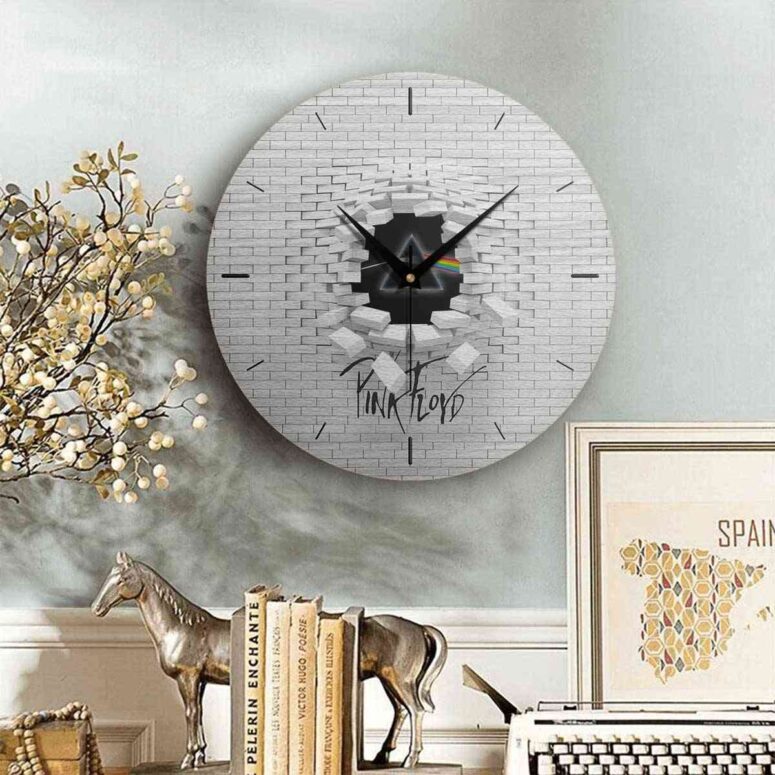 Pink Floyd Wooden Clock - Brick In The Wall 3D