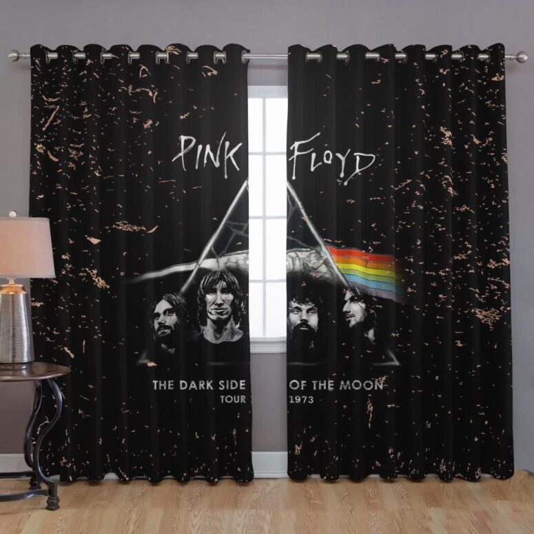 Pink Floyd Window Curtains - Dark Side Of The Moon 1973 inspired Acid Wash Pink Floyd Window Curtains - Dark Side Of The Moon 1973 inspired Acid Wash
