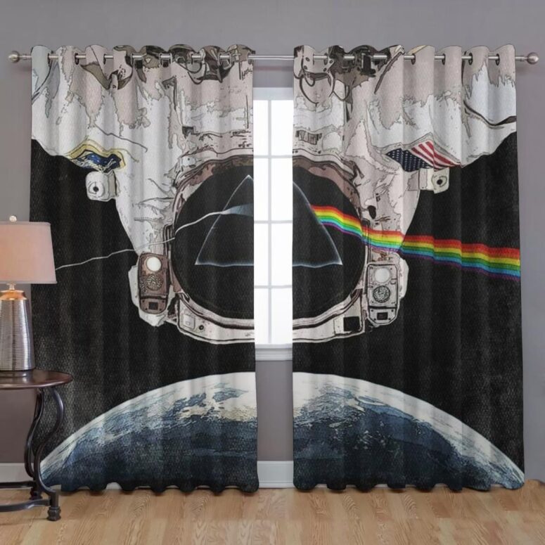 Pink Floyd Window Curtains - Dark Side Of The Moon Astronaut Pink Floyd Window Curtains - Dark Side Of The Moon Astronaut