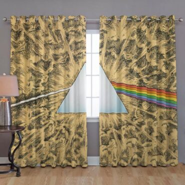 Pink Floyd Window Curtains - Dark Side Of The Moon Cartoon Style