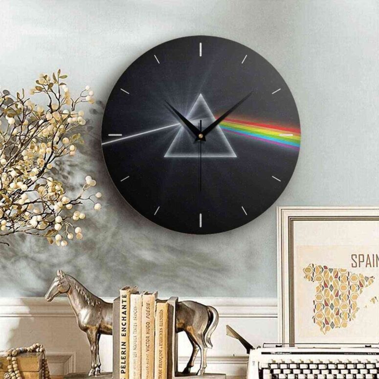 Pink Floyd Wooden Clock - The Dark Side of the Moon Remastered