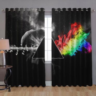 Pink Floyd Window Curtains - Dark Side Of the Moon in Space Digital Art