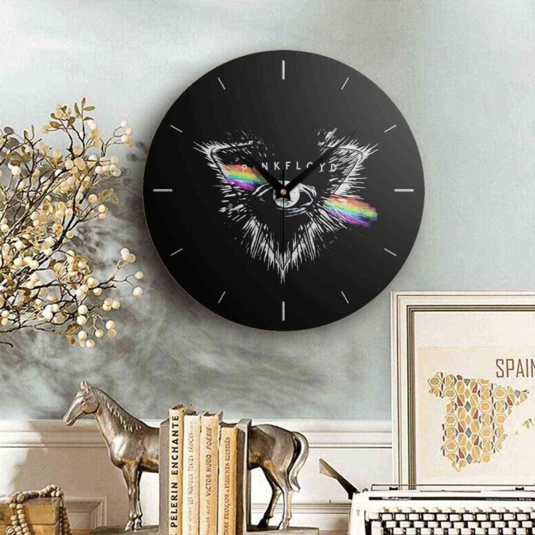 Pink Floyd Wooden Clock - Flare Eyes