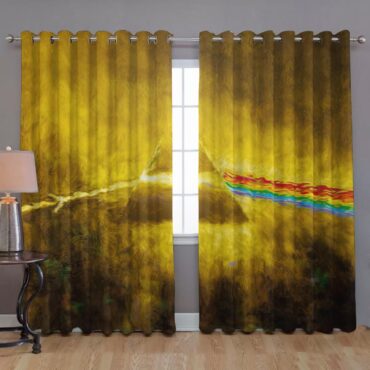 Pink Floyd Window Curtains - Golden Dark Side Of The Moon